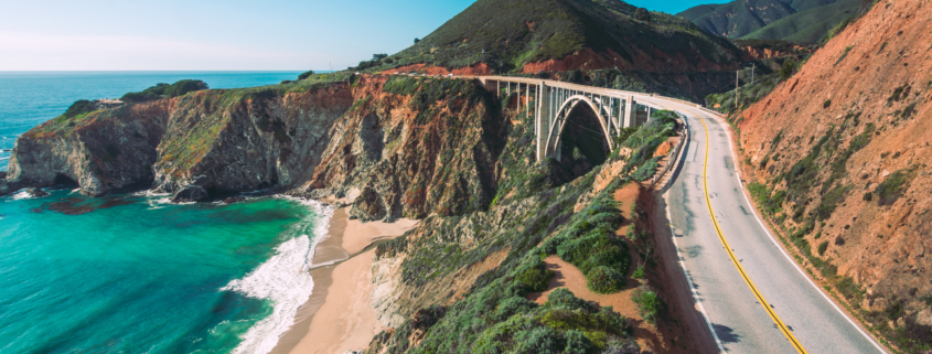 Pacific coastline, view from Highway number 1, California